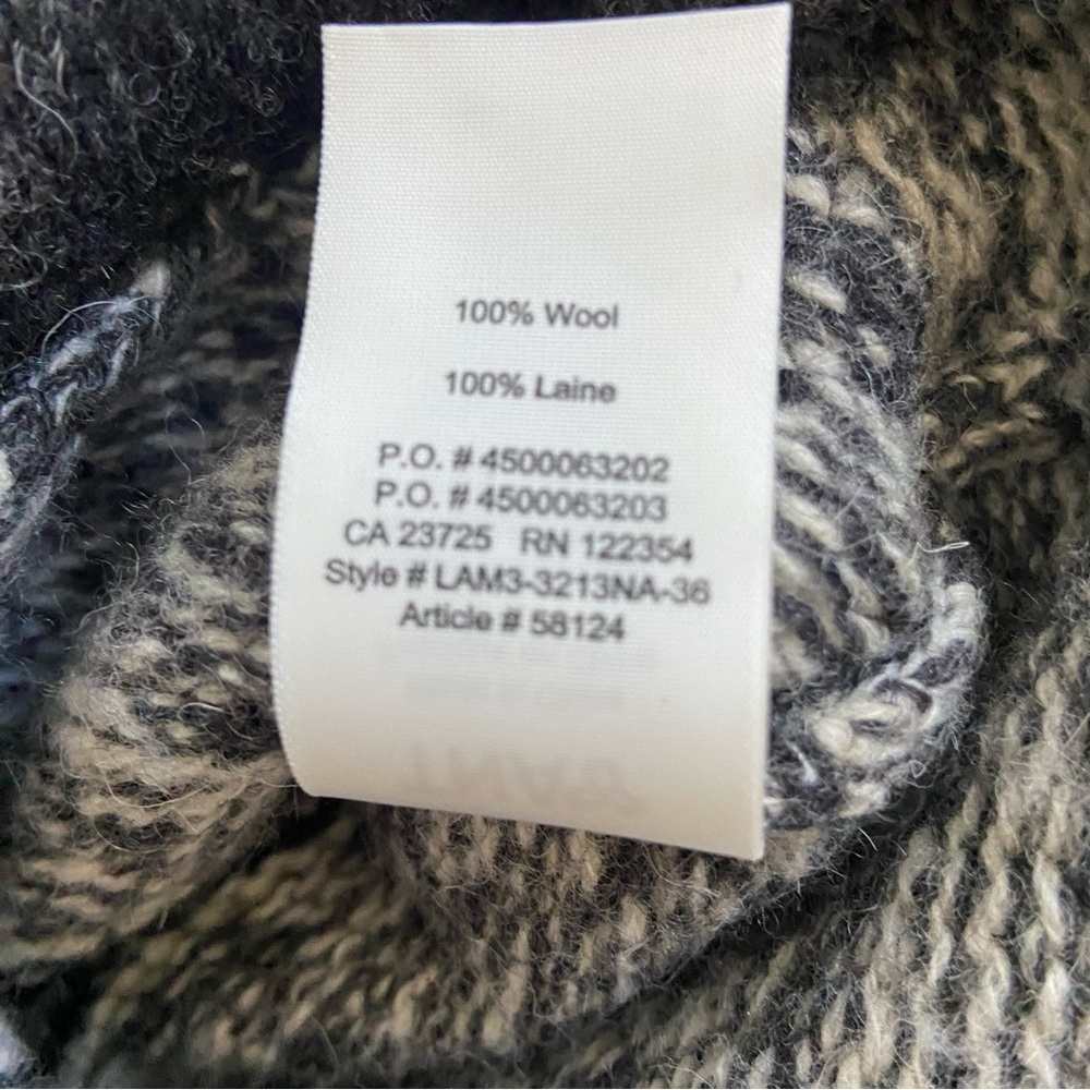 Aritzia TNA Sea to Sky Quarter Zip Sweater XS Black Cream Lambswool Vintage - Picture 5 of 8